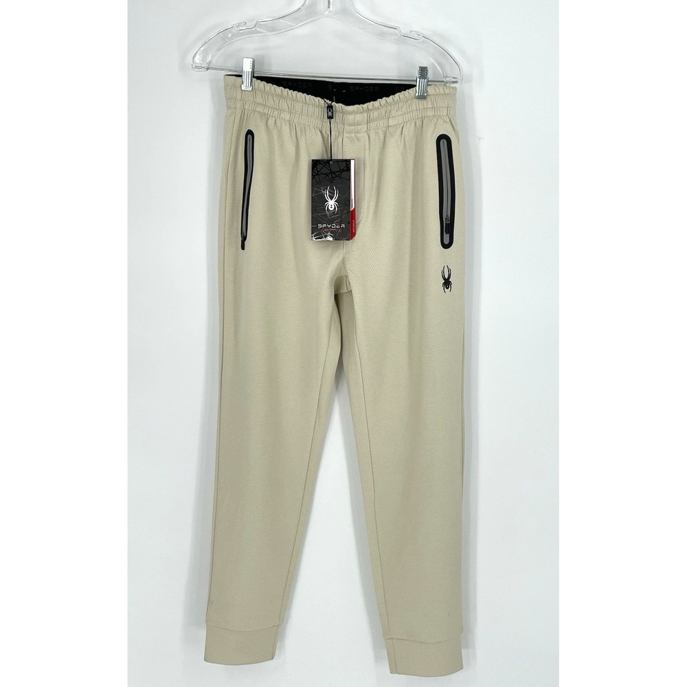 NWT Spyder Men's Size S Light‎ Weight Drawstring Jogger Pants Beige Athleisure